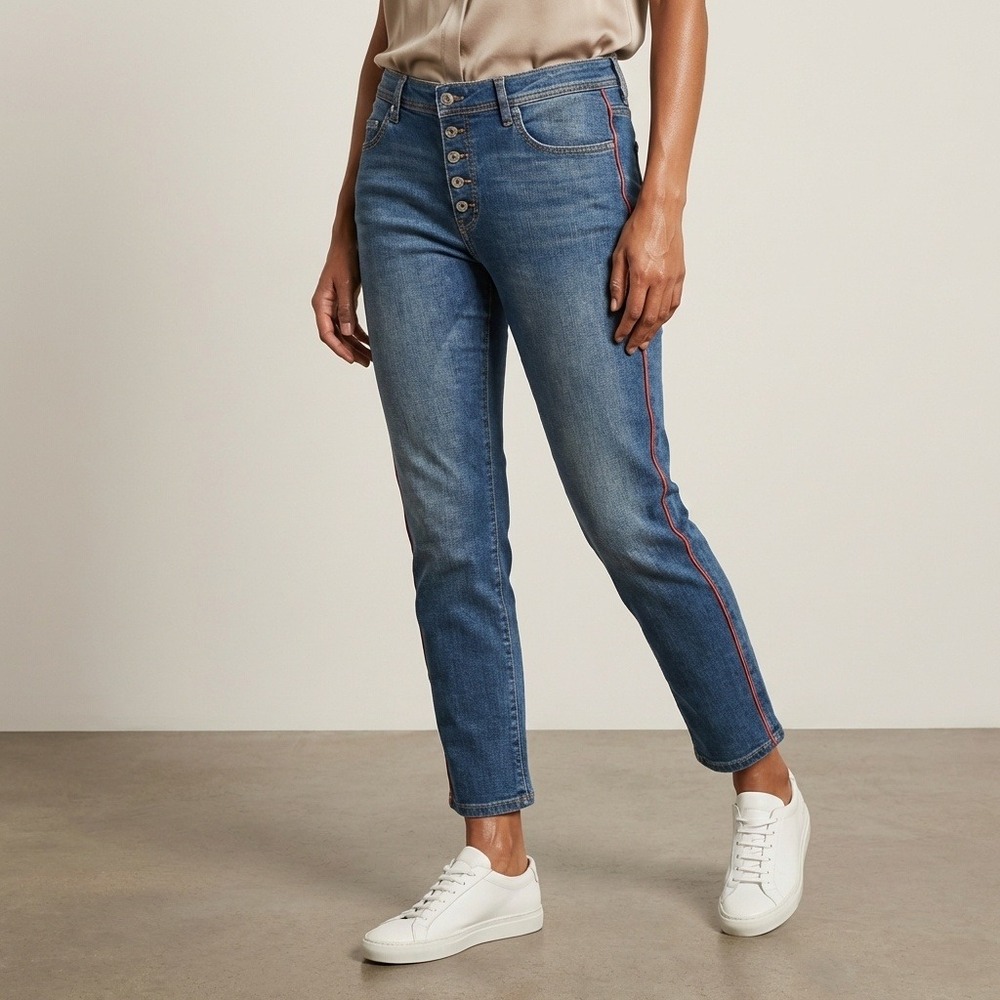 Pilcro and the Letterpress Anthropologie Relaxed Straight Jeans‎ Blue Orange 33